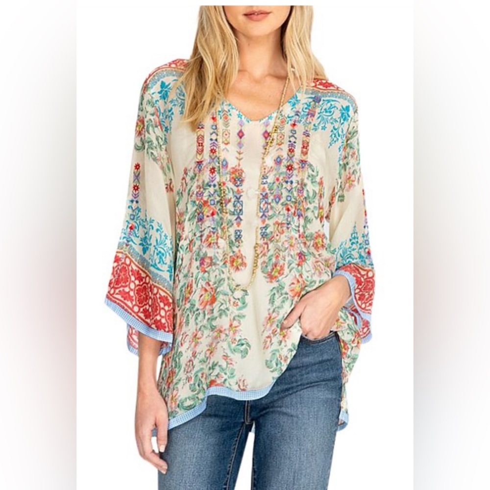Johnny Was Multicolor Floral Top